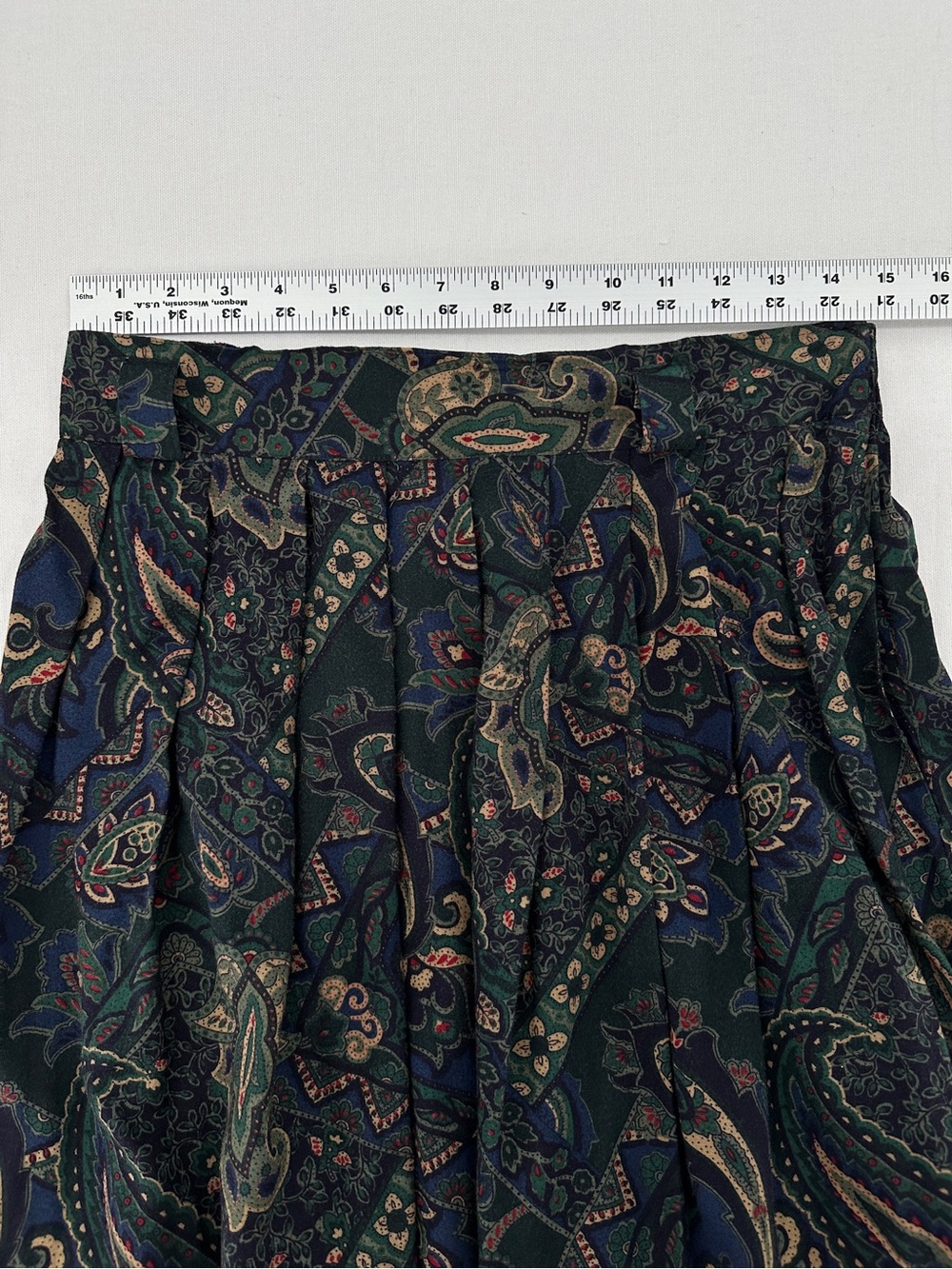 Vintage 90s Briggs New York Paisley Midi Skirt Size 16 Whimsigoth Belted - Picture 13 of 13